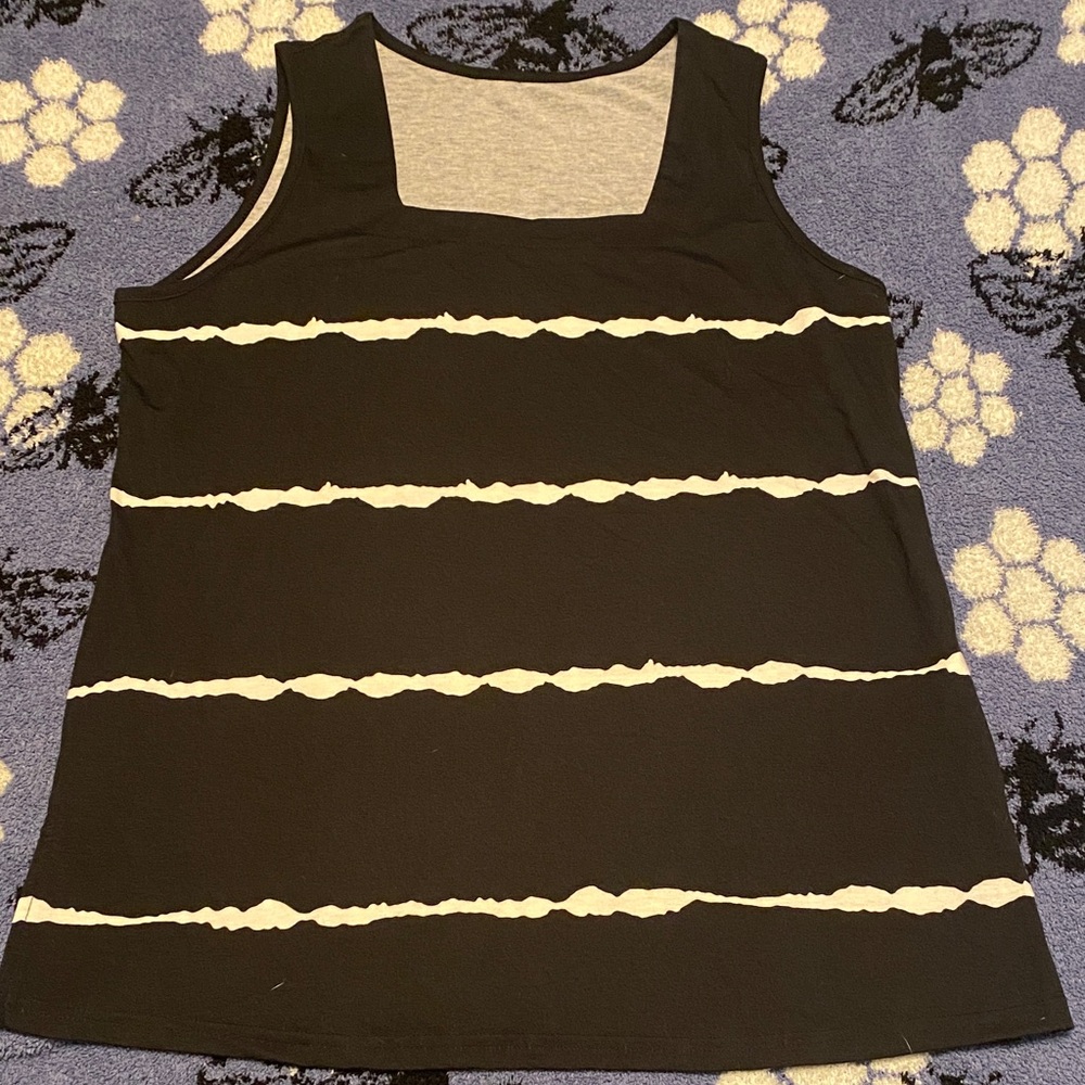 Black and White Striped Women's Top